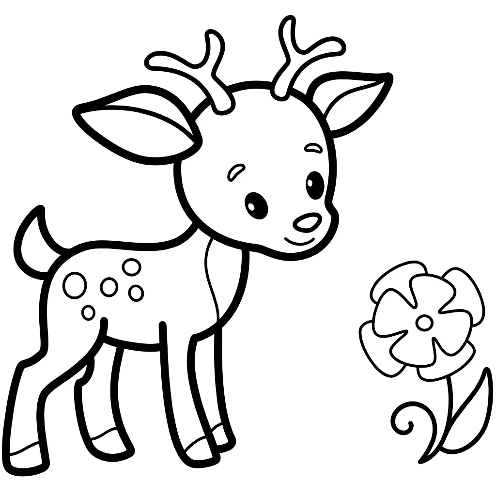 Раскраска – Красивый олененок