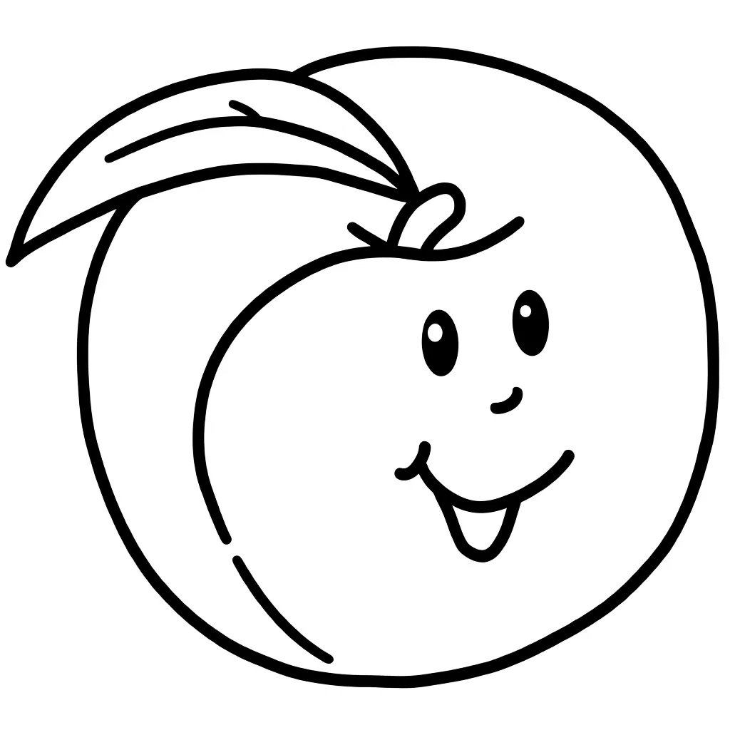 Раскраска – Круглый персик