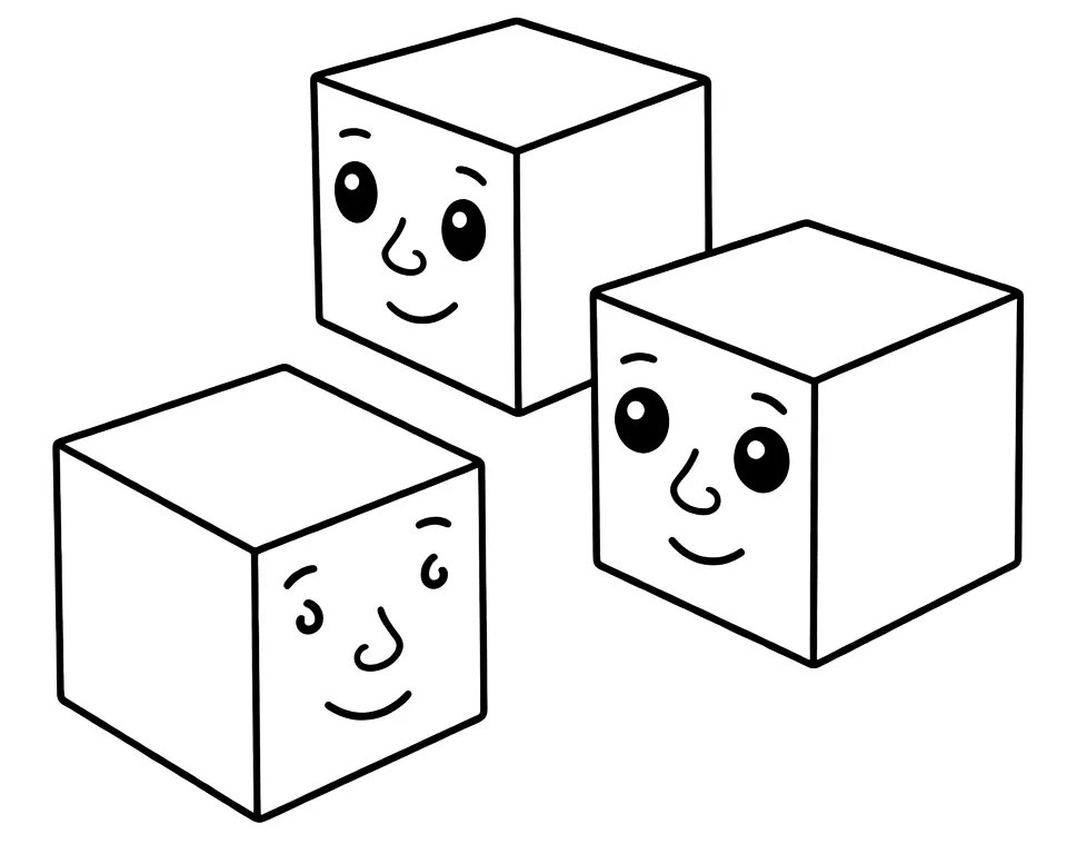 Раскраска – Кубики