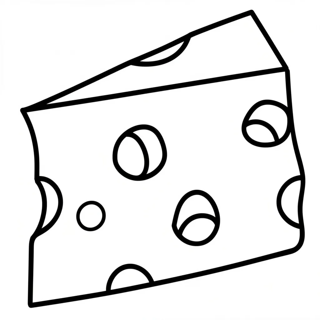 Раскраска – Кусок сыра с дырками