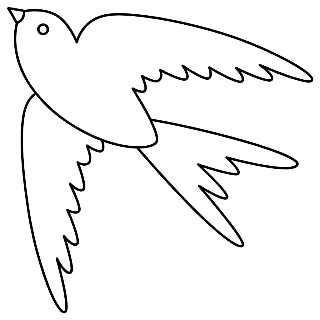 Раскраска – Ласточка летит вверх