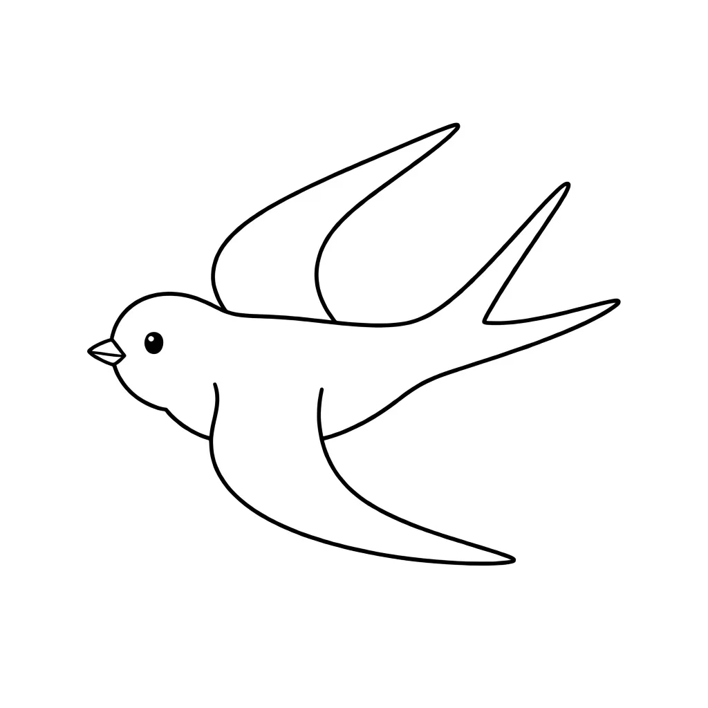 Раскраска – Ласточка в полете