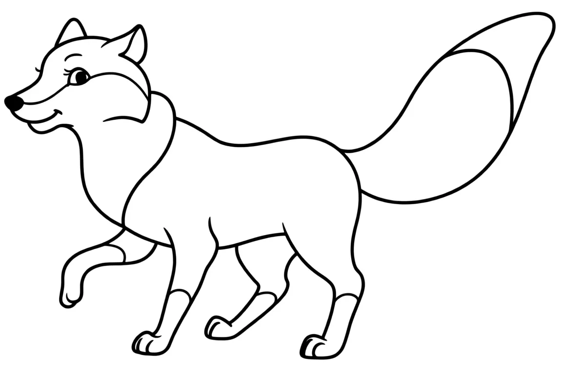 Раскраска – Лисичка гуляет