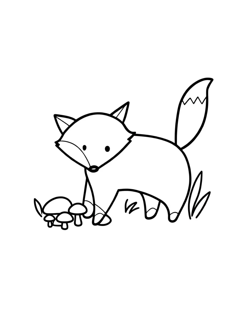 Раскраска – Лисички в лесу