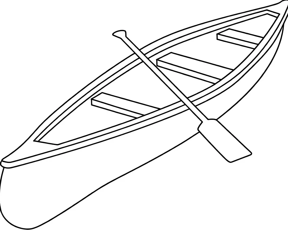 Раскраска – Лодка с веслом
