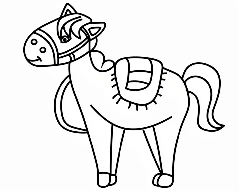 Раскраска – Лошадка с седлом