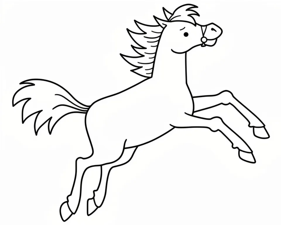 Раскраска – Лошадка скачет