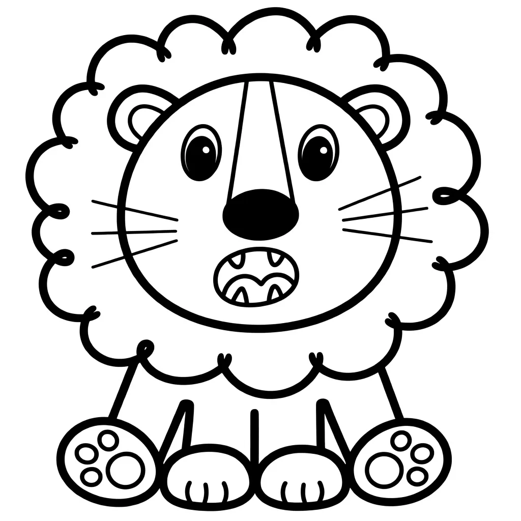 Раскраска – Львенок рычит