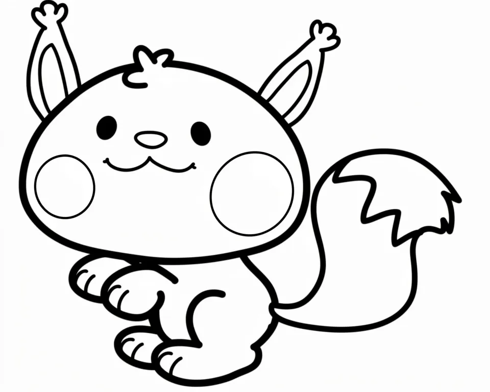 Раскраска – Маленькая белочка