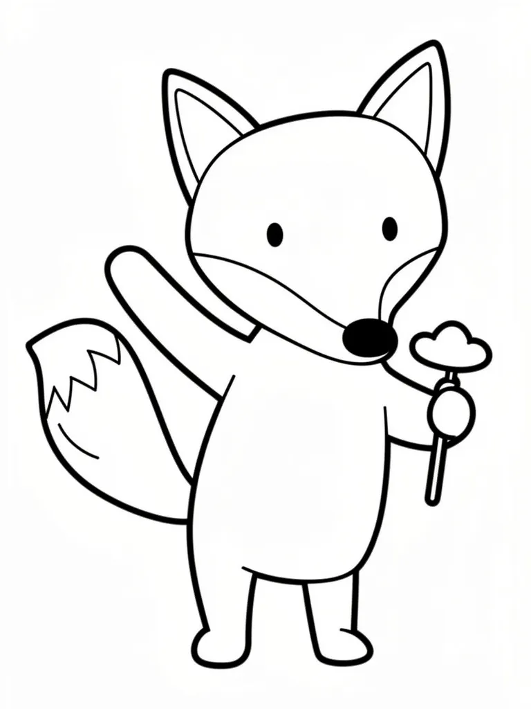 Раскраска – Маленькая лиса