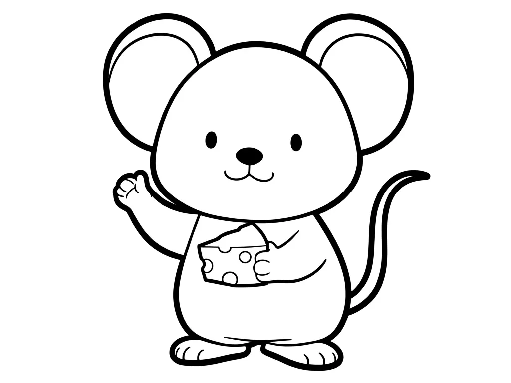 Раскраска – Маленькая мышка