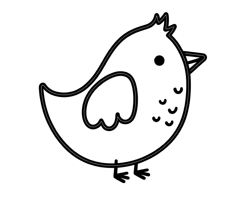 Раскраска – Маленькая птичка