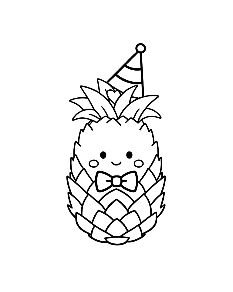 Раскраска – Маленький ананасик