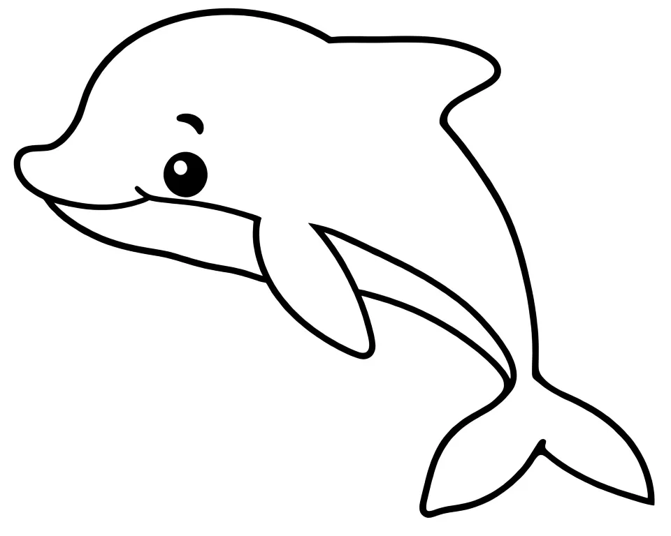 Раскраска – Маленький дельфин