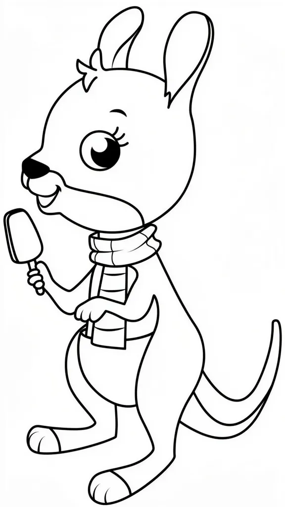 Раскраска – Маленький кенгуру