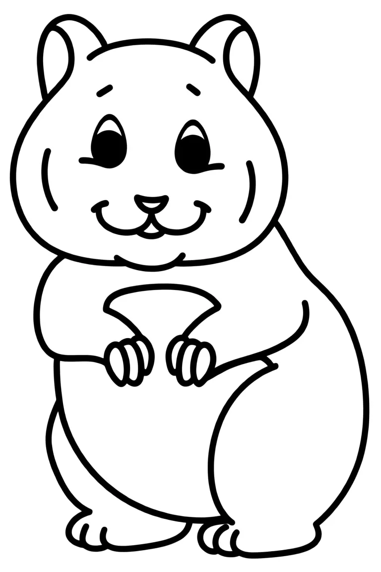 Раскраска – Маленький хомячок