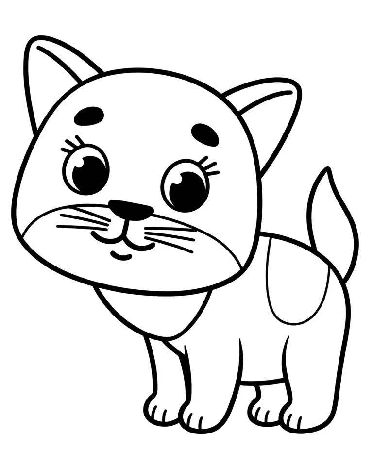 Раскраска – Маленький котенок