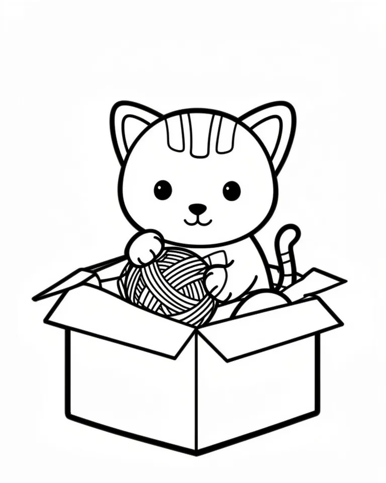 Раскраска – Маленький котик