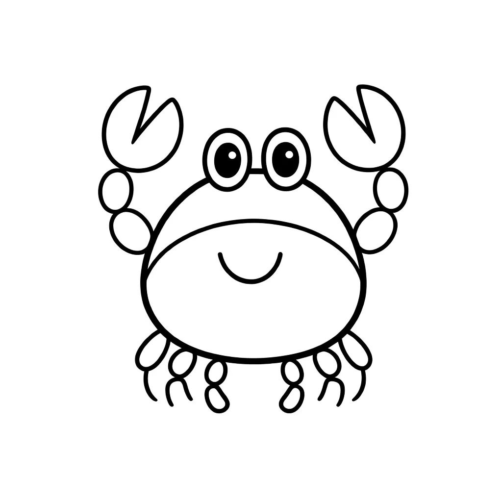 Раскраска – Маленький крабик