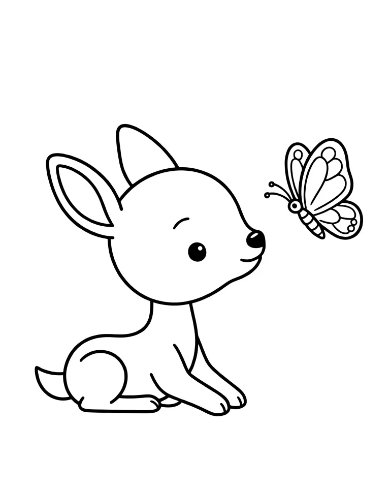 Раскраска – Маленький олень