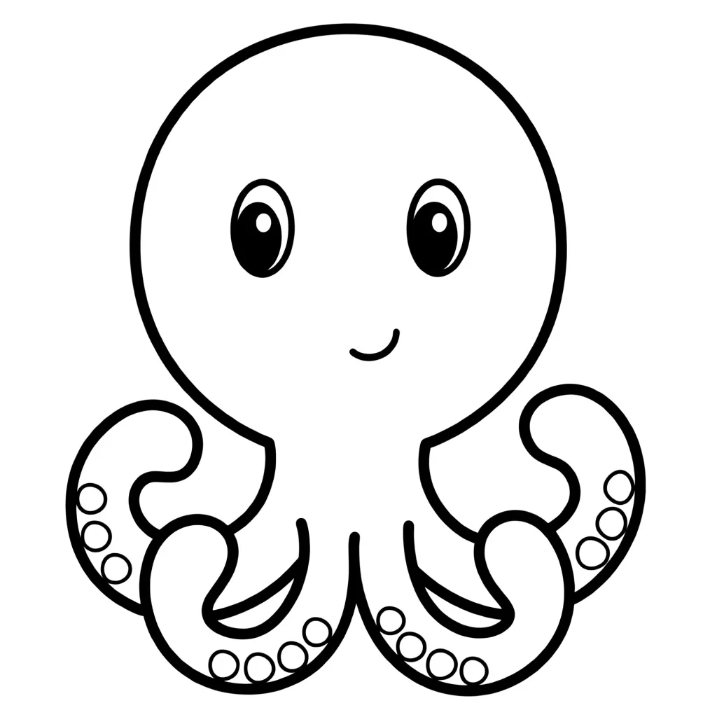 Раскраска – Маленький осьминог