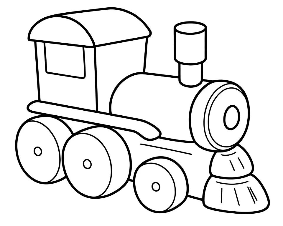 Раскраска – Маленький паровозик