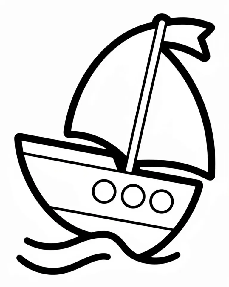 Раскраска – Маленький парусник