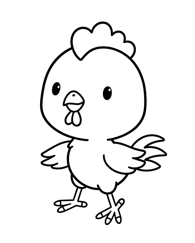Раскраска – Маленький петушок