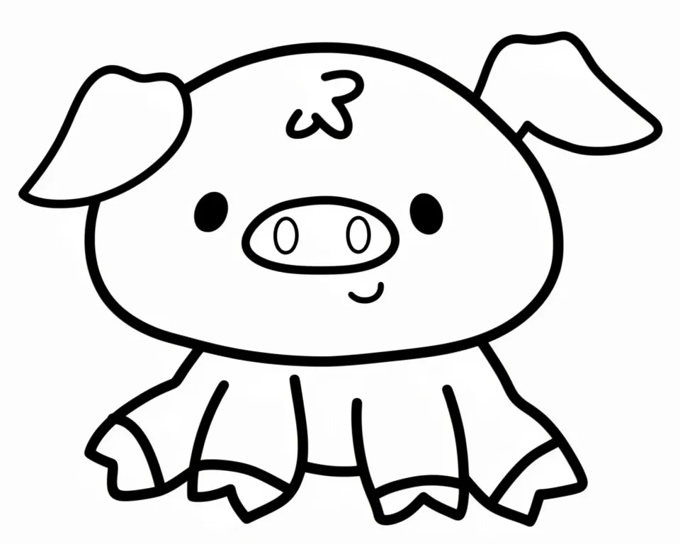Раскраска – Маленький поросенок