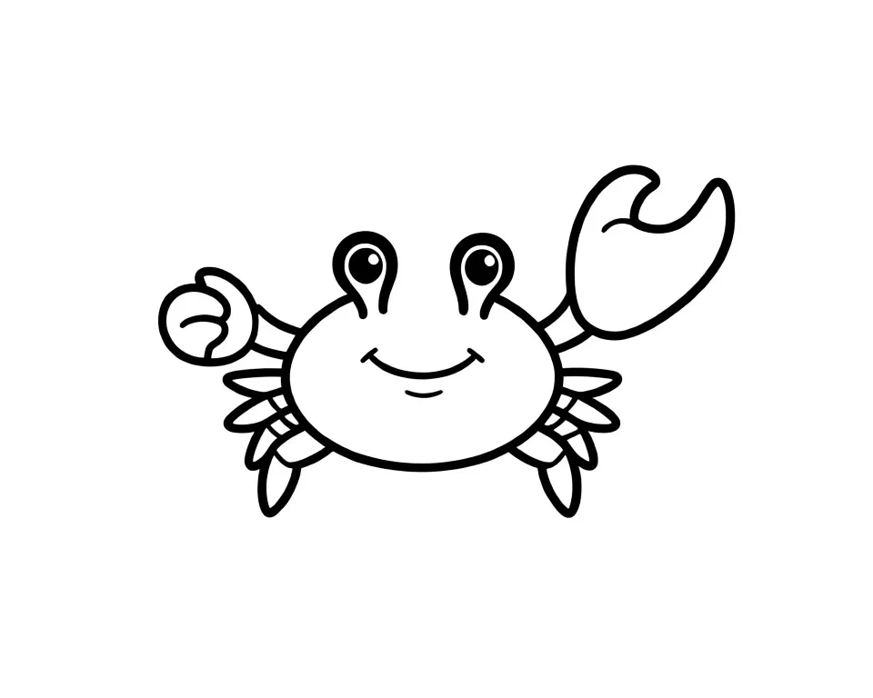 Раскраска – Маленький веселый краб