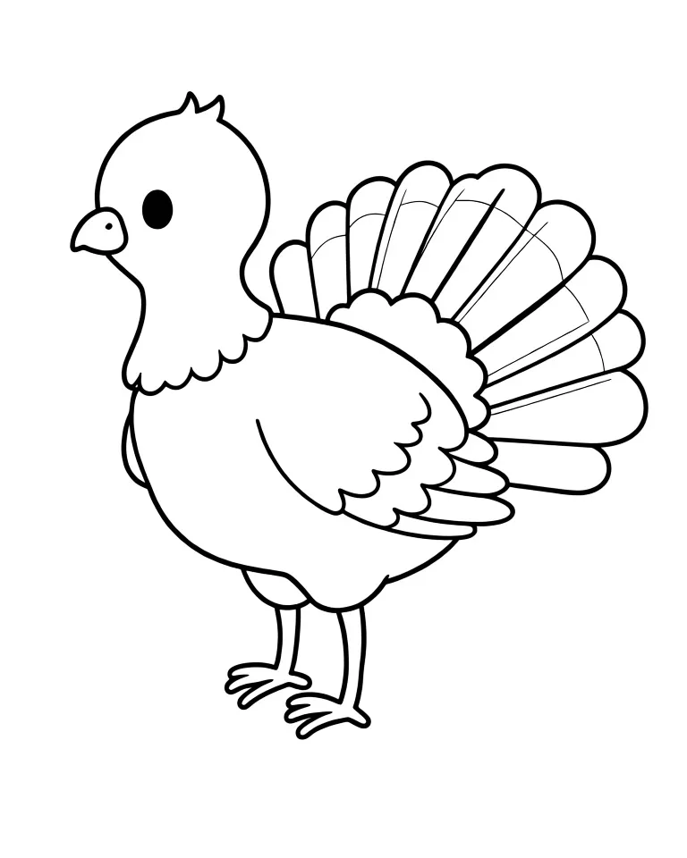 Раскраска – Малыш индюшонок