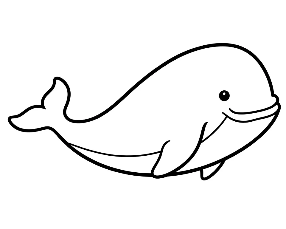 Раскраска – Малыш кит