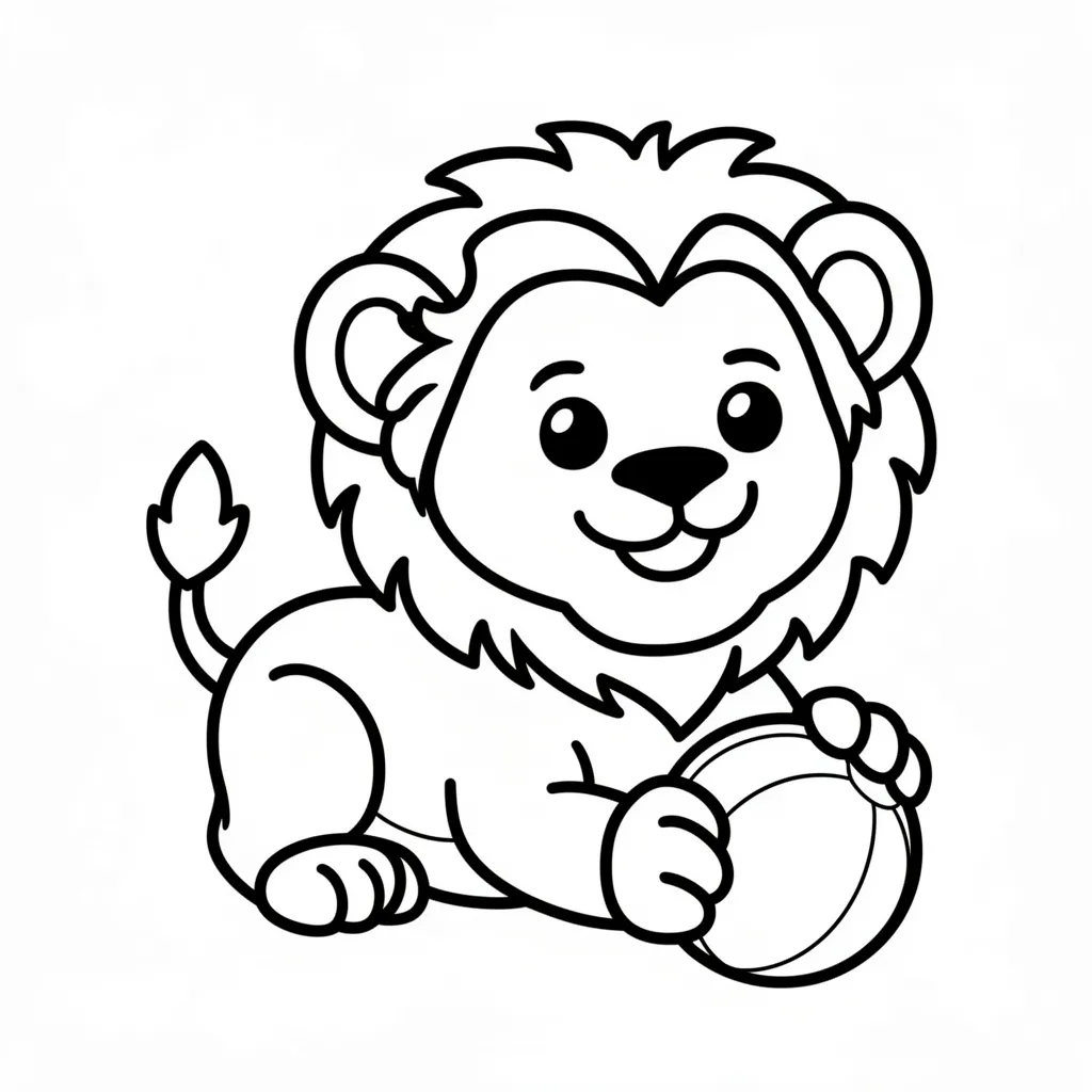 Раскраска – Малыш львенок