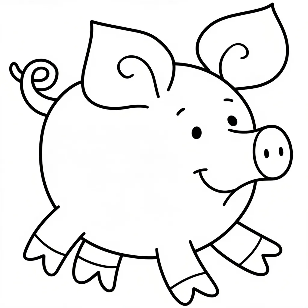 Раскраска – Малыш поросенок