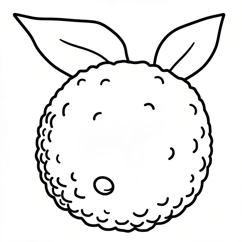 Раскраска – Мандарин с листиками