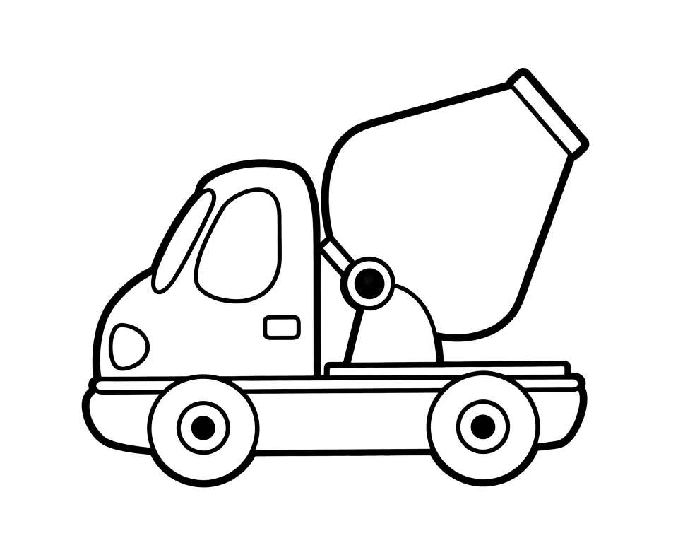 Раскраска – Машинка бетономешалка