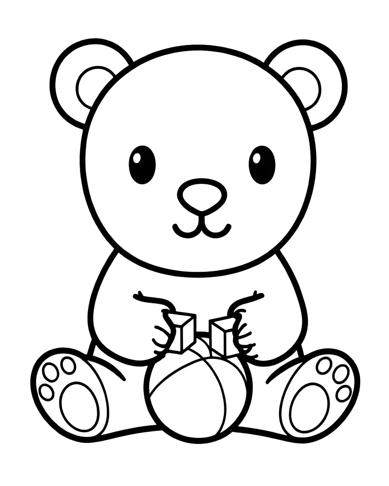 Раскраска – Медвежонок малыш