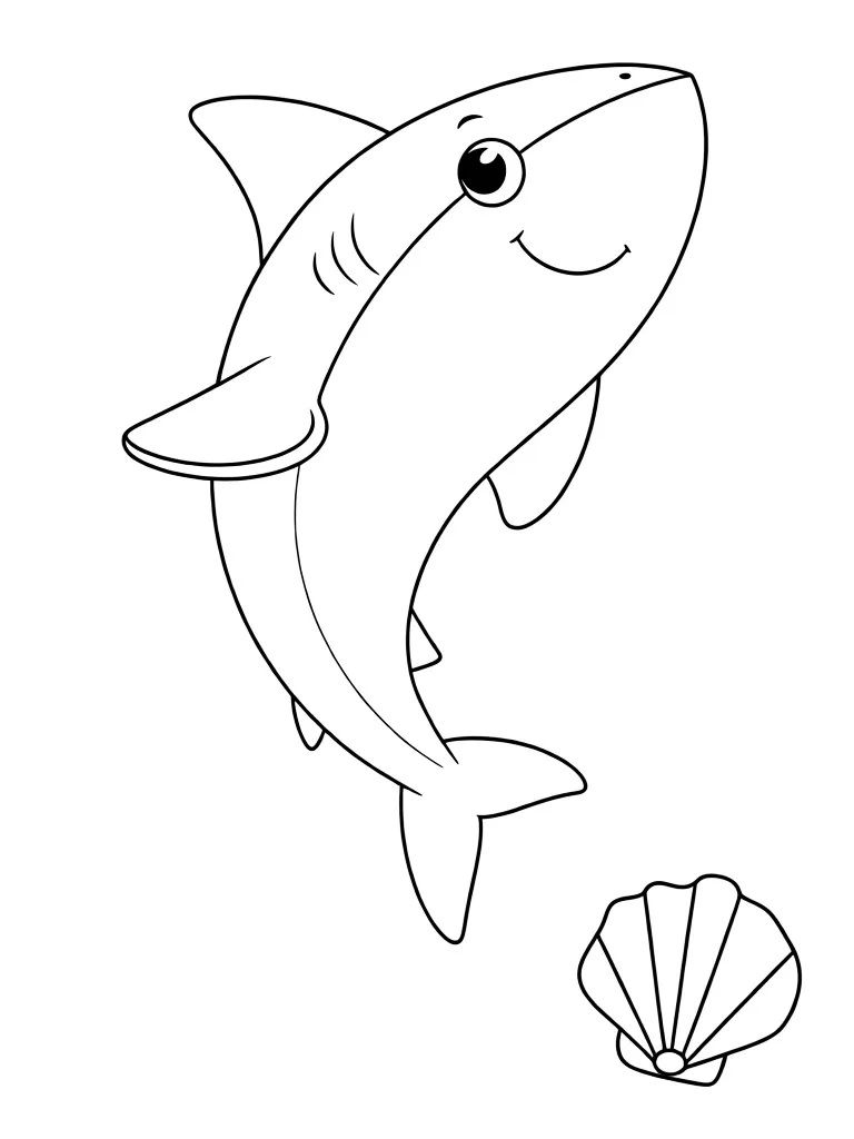 Раскраска – Милая акула