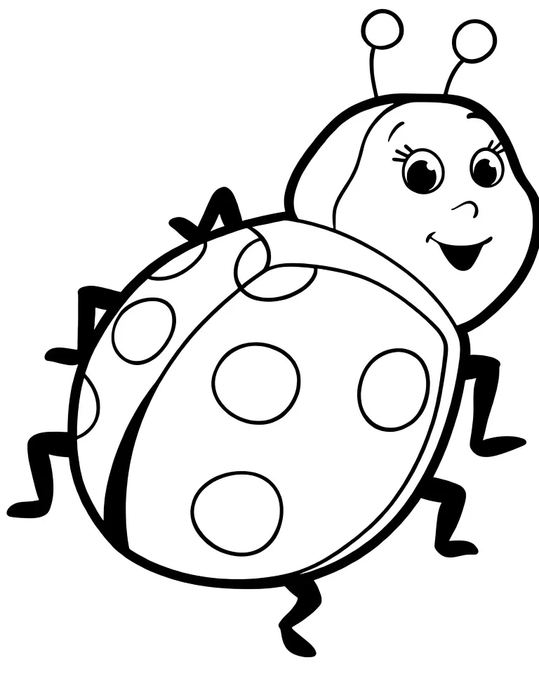 Раскраска – Милая божья коровка