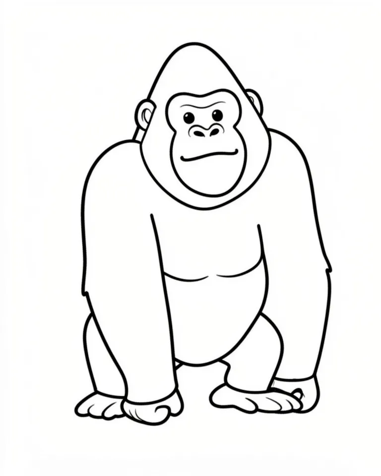 Раскраска – Милая горилла