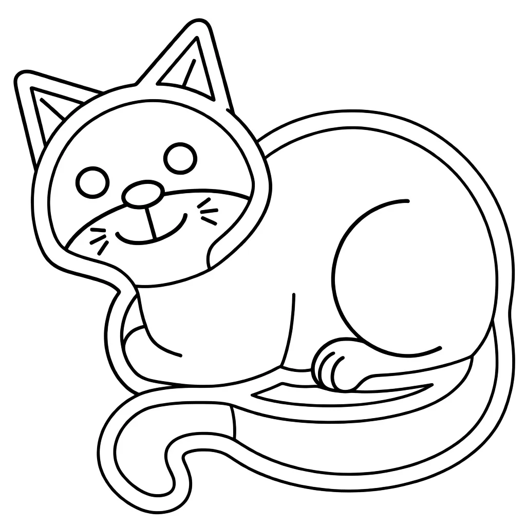 Раскраска – Милая кошка отдыхает