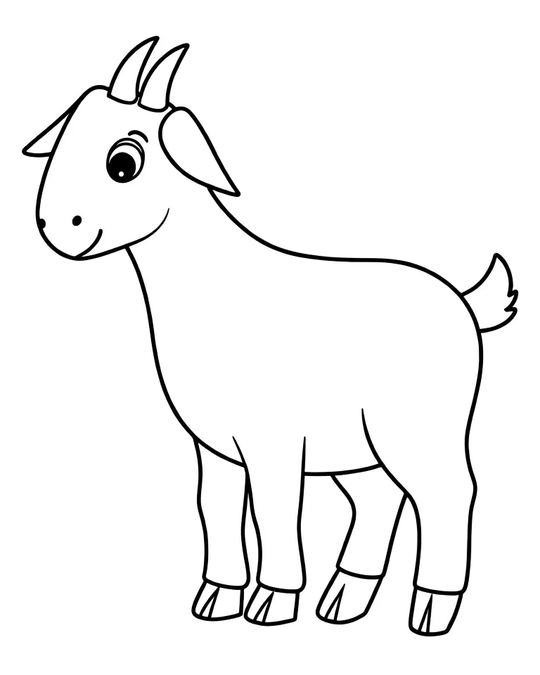 Раскраска – Милая маленькая козочка