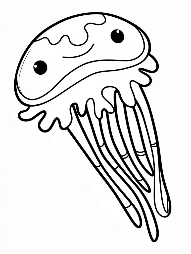 Раскраска – Милая медуза