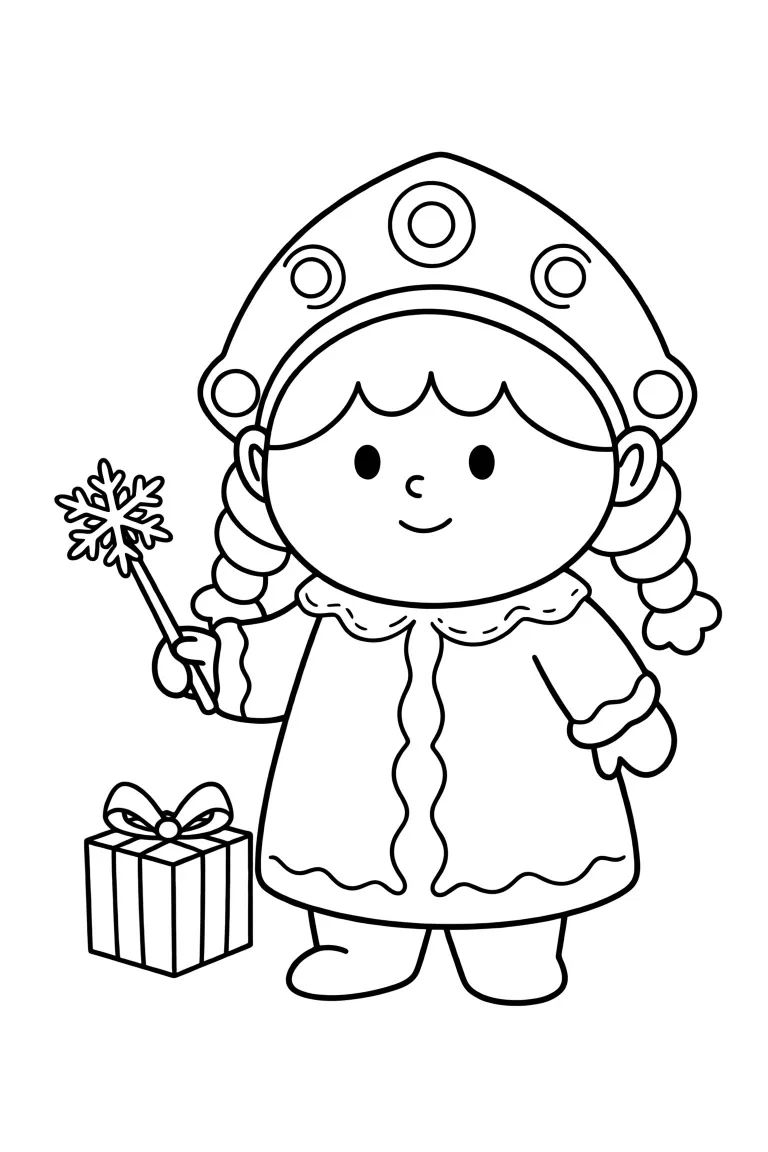 Раскраска – Милая Снегурочка