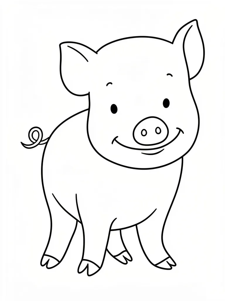 Раскраска – Милая свинка
