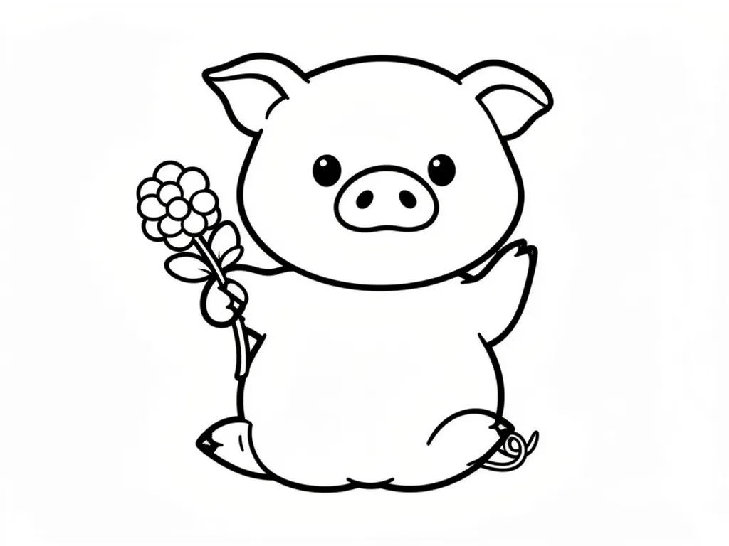 Раскраска – Милая свинья