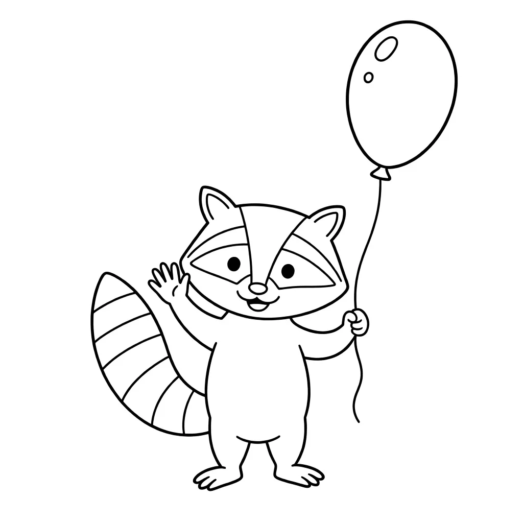 Раскраска – Милый енотик