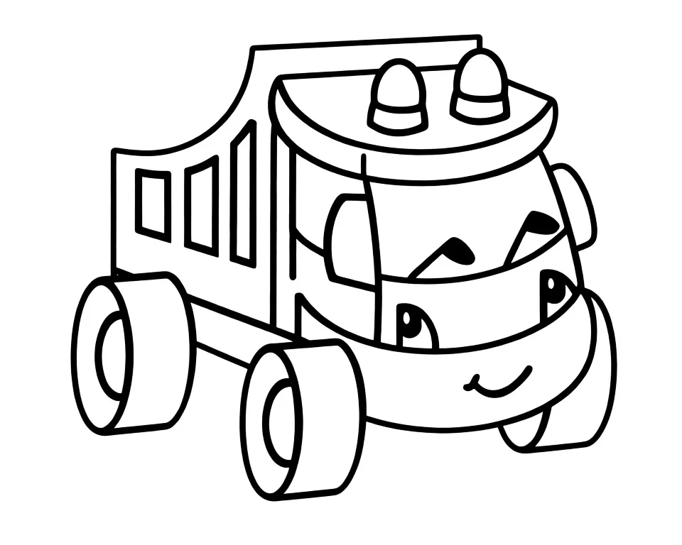Раскраска – Милый игрушечный грузовик