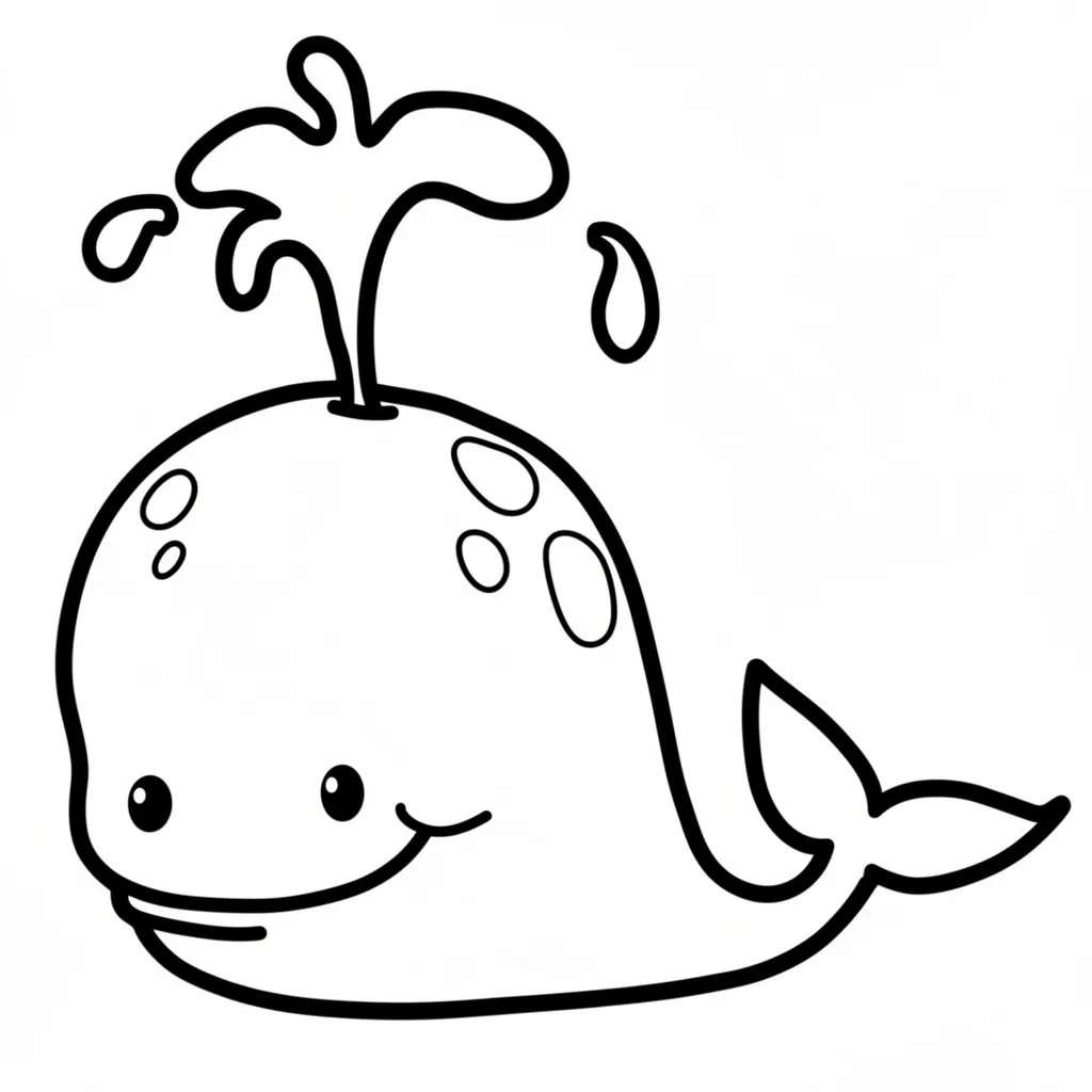 Раскраска – Милый кит