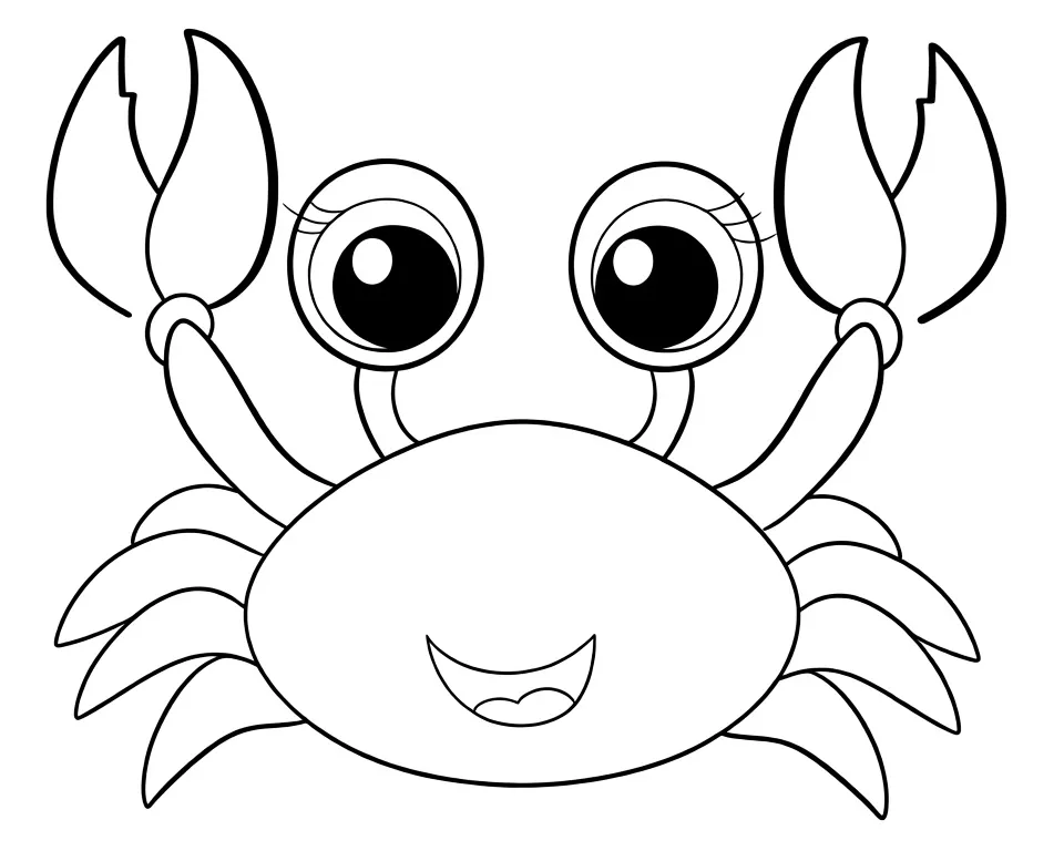 Раскраска – Милый крабик